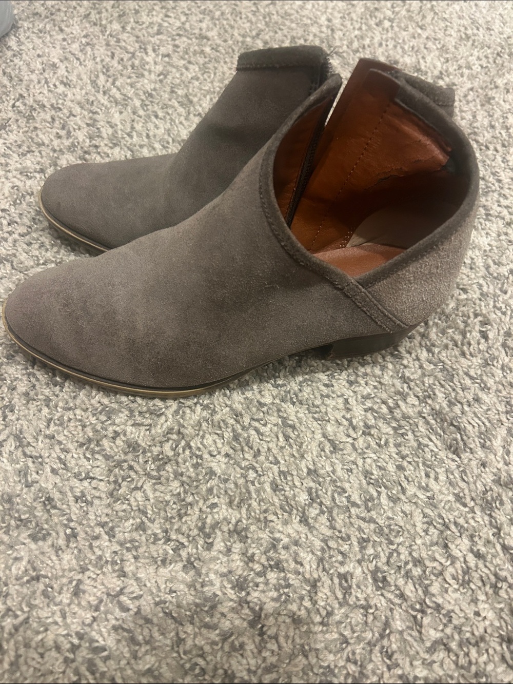 Lucky Brand Gray Suede Ankle Booties